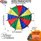  Kids Play Parachute 12 Ft  16ft  20 Ft  Rainbow Parachute Toy Tent 20 Feet