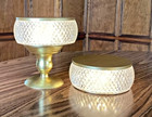 Set Of 2 Illuminated Gold Faceted Risers By Kim Gravel - New   Free Shipping