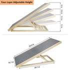 Adjustable Pet Ramp Dog Cat Stairs Folding Paw Wood Alpha Steps Couch Bed Grey