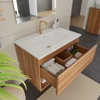 30  Modern Floating Bathroom Vanity W ceramic Sink drawers Walnut Vanity Cabinet