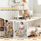 Wooden 2 Step Stool For Toddler Kids Bathroom Foldable 2-step