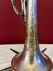 1914 Frank Holton Cornet Silver Plated With Gold Engraving - Very Rare