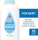 Johnson s Baby Powder  Naturally Derived Cornstarch With Aloe   Vitamin E  15 Oz