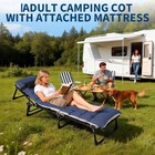 Camping Cot For Adult Heavy-duty Portable Cot Bed With Mattress Foldable Padded