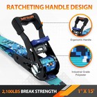 Ratchet Tie Down Straps 4 Pack 1 x15  Heavy Duty Cargo Straps 2100lb