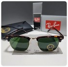 Ray-ban Sunglasses Rb3016 Clubmaster Classic Tortoise Frame Green Lenses 51mm