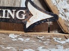 Vintage Harley Davidson Sign Old Motorcycle Cast Iron Garage Parking 19  Arrow 