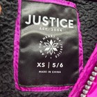 Justice Girls Magenta Pink Puffer Jacket Faux Fur Hood Sherpa Lined Size 5 6