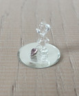 Mickey Mouse Crystal Glass Mirror Base Crystal Pink Heart Mirror Base Figurine