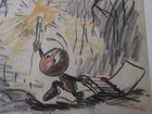 Bootle Beetle Disney Pastel Storyboard Cel Drawing 1947