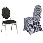 Black And White Checkered Spandex Stretchable Chair Covers Wedding Supplies