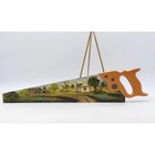 Handpainted Hand Saw Blade Farm Scene Signed By Artist Vtg In Display Condition