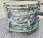 Vintage Original 1960 Ludwig Drum Sky Blue Rack Tom Transition Badge 9 x13 