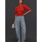 English Factory Short-sleeve Mock-neck Textured Top Xs Retro Textured