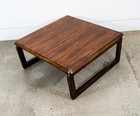 Mid Century Modern Coffee Table Lane Walnut Vintage Square Mcm Sled 1207 - 27