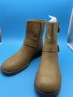 Wild Pair Sableep Women   s 8 5 M Banana Tan Moto Ankle Boots Buckle Side Zip New