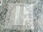 Vtg Linen   Lace Handkerchief White Wedding Heirloom Hankie Desco Austria Ln
