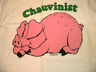 Vintage C1977 Big Thumb Novelty  chauvinist  Pig Pillowcase Very Good Condition