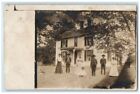 1908 Home Residence Family Cowboy Hat Wilton Junction Ia Rppc Photo Postcard