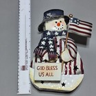 Home Interiors Patriotic Metal Snowman Votive Candle Holder     Holiday Tin Latern