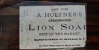 Hoefner s Lion Soap Advertising Card  Ships Free