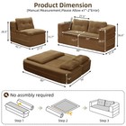 Sectional Sofa Bed With Chaise Lounge  80  King Size  Camel Convertible Futon