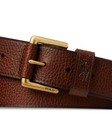 Polo Ralph Lauren L68539 Mens Brown Debossed Signature Pony Leather Belt Size 32