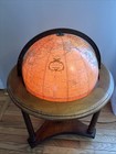 Vintage 32    Heirloom Globe By Replogle  Illuminated On Wooden Base W  3 Casters
