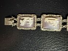 Vtg Italian 800 Silver Cameo Bracelet 7 Days Of The Week  Mother Of Pearl Carved