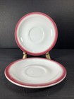 2 caribe China   P r  Restaurant Ware 6    Burgundy Airbrush Saucers