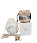  Christian Dior Straw Trousse Pouch Cosmetic Bucket Bag
