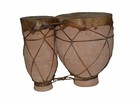 Moroccan Djembe Double Drum African Bongo Congo Artisan Handmade Clay Small