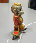 Vintage Marx Tumbling Monkey With Two Chairs Wind-up Tin Litho Toy - Works 
