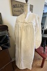 2511    antique 1910s Heavy Cotton Night Shirt Dress Gown Ayrshire Embroidery Long