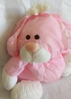 1986 Vintage Fisher Price Puffalumps Pink Bunny Rabbit Pink Stuffed Animal 