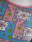 Womens Vintage Artist s Smock Apron Cotton Patchwork Print Pink Blue Small S