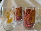Rare Vintage Set Of 8 Anchor Hocking Roll Poly Snow White Drinking Glasses 1960s