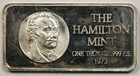 1973 Season s Greeting Chariot Ride Hamilton Mint 1 Oz 999 Fine Silver Art Bar