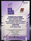 2000-01 Legacy Nba Game Issue Jason Kidd Nm  Game Worn Suns Jersey Patch  6gi