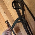 Black Leather Snaffle Bridle W  Reins  Snaffle Bit