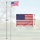 20 Ft Sectional Flag Pole Kit Extra Thick Aluminum Flagpole With 1 Flag 2 Rope