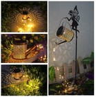 Led Solar Watering Can Lights Waterproof Garden Deco Metal Outdoor Light