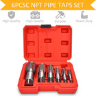 6 Piece Pipe Tap Set With Composite Steel Hss Npt And Bsp Threading Tools
