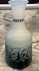 Absinthe Tourment Vert-green Frosted Glass Liquor Bottle Face Design French Text