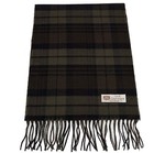 New 100  Cashmere Scarf  wrap Made In England Plaid Olive   Brown   Black