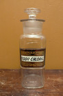 Antique Apothecary Pharmacy Jar Bottle Label    sodii Chloras    6 5    With Stopper