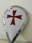 24  Medieval Knight Steel Shield Red Cross Crusader Battle Armor Heater Shield
