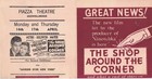 Shop Around The Corner Original Movie Herald James Stewart Margaret Sullivan