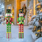 2 Pcs Large Metal Christmas Nutcracker Outdoor Decoration 31 5 Inch Soldier With