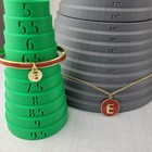 Talbots Gold Tone Red Enamel Letter E Inital Necklace   Bracelet Set 24 
